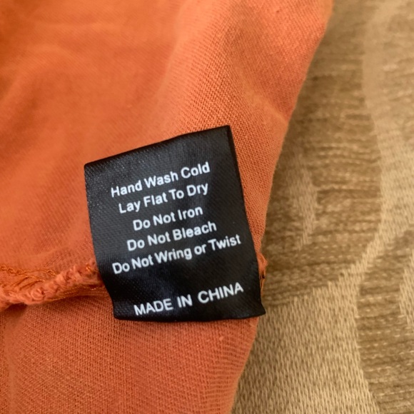 Orange Ruffled Button-Up Blouse or Jacket. New without tags. Never worn, size sm - Picture 5 of 6